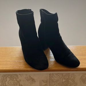 Black suede 2 inch booties